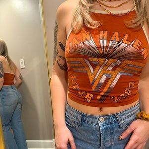 F21 Van Halen tie halter top